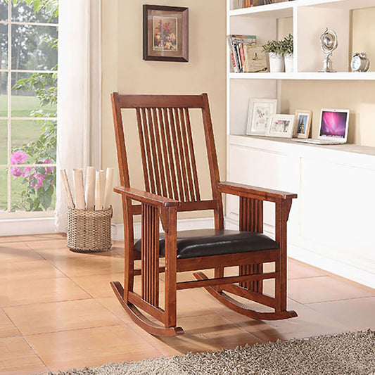 Tegan Rocking Chair with Slat Back - Brown