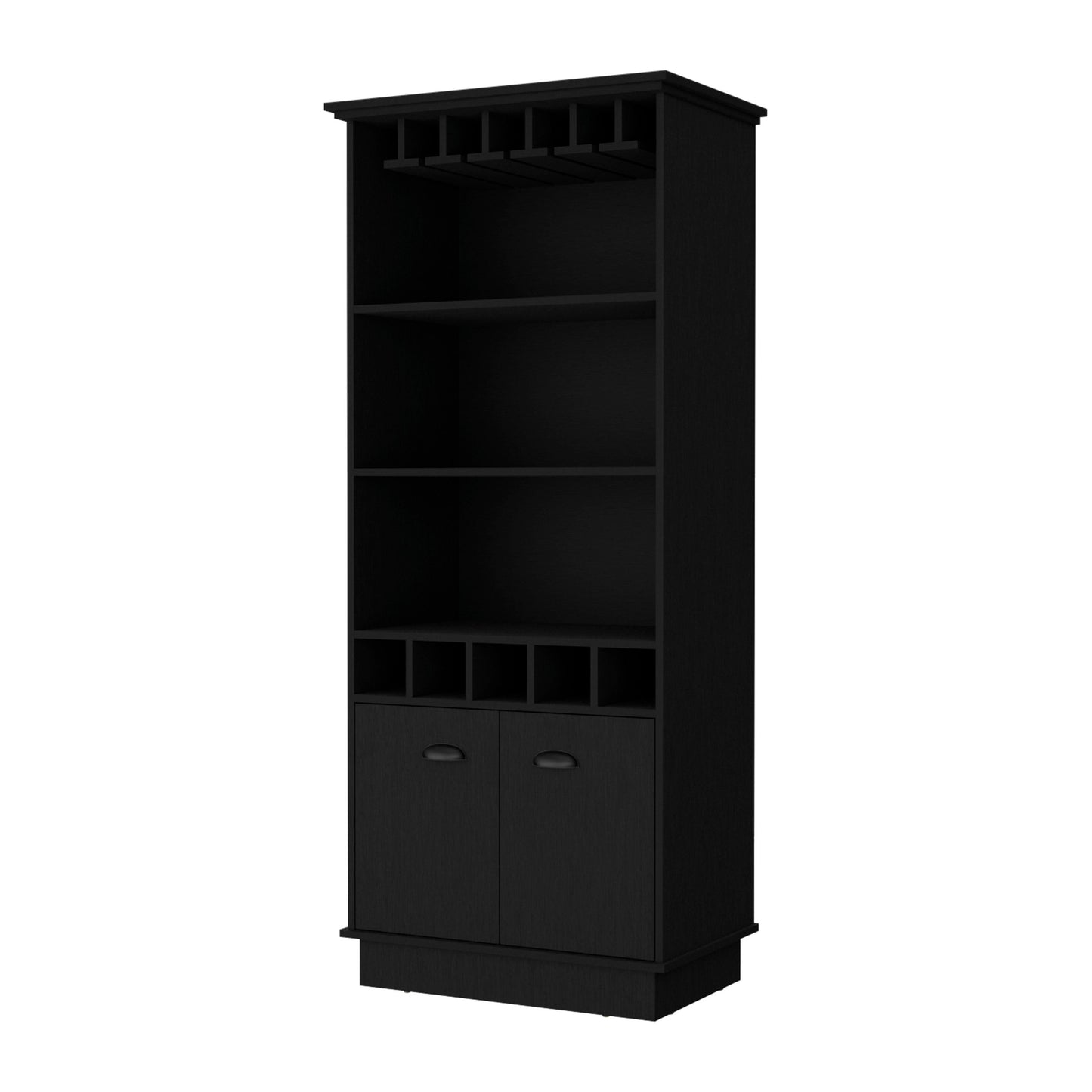 Claire Glassware Rack Bar Cabinet - Black