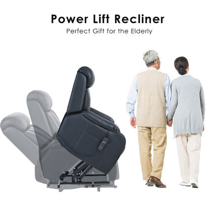 Rios PU Lift Chair Recliner - Black