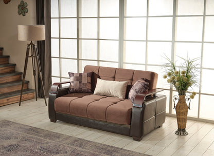 Reginaldo Modern Sleeper Loveseat - Brown