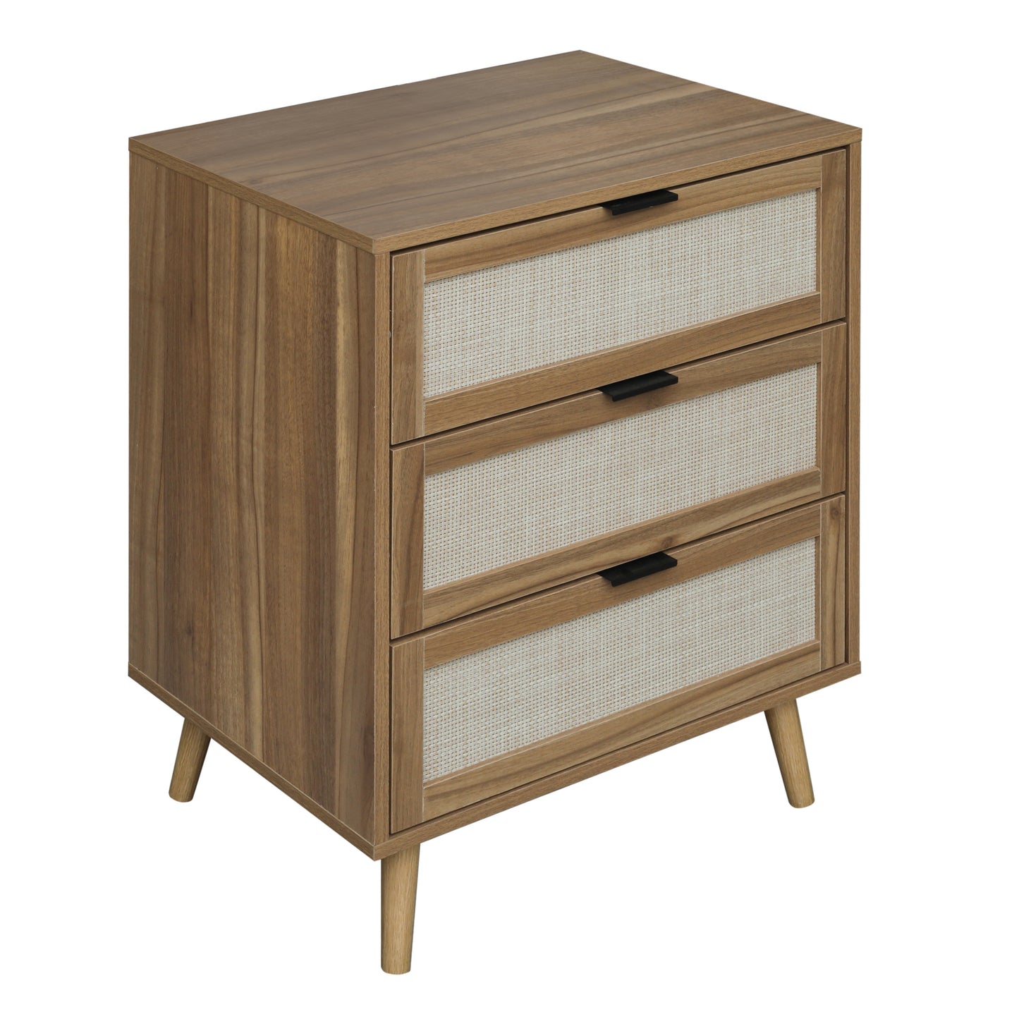 Kooboo 3 Drawer Nightstand End Table - Walnut