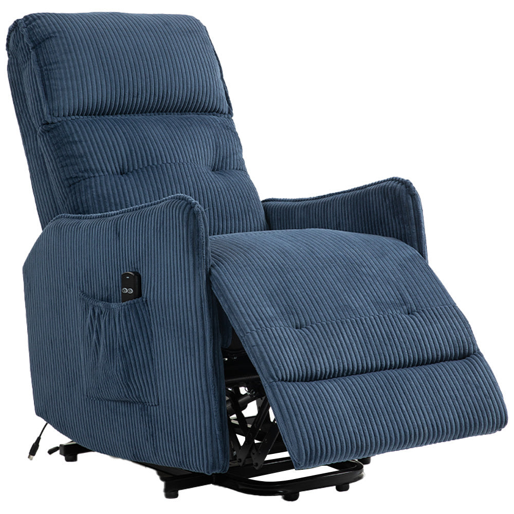 Fraser Electric Recliner Chair - Navy Blue