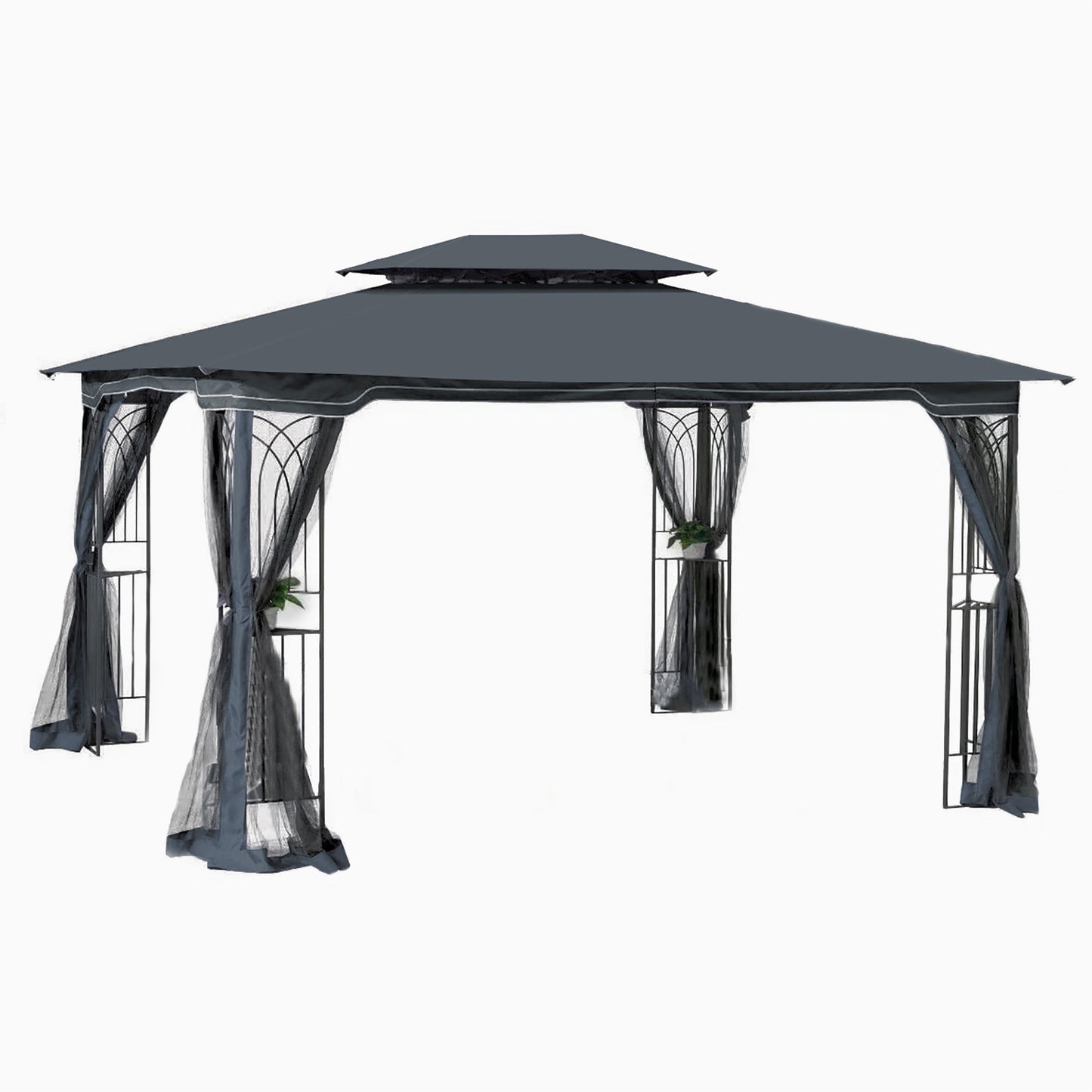 Kay 13 x 10 ft Outdoor Patio Gazebo Canopy Tent - Gray