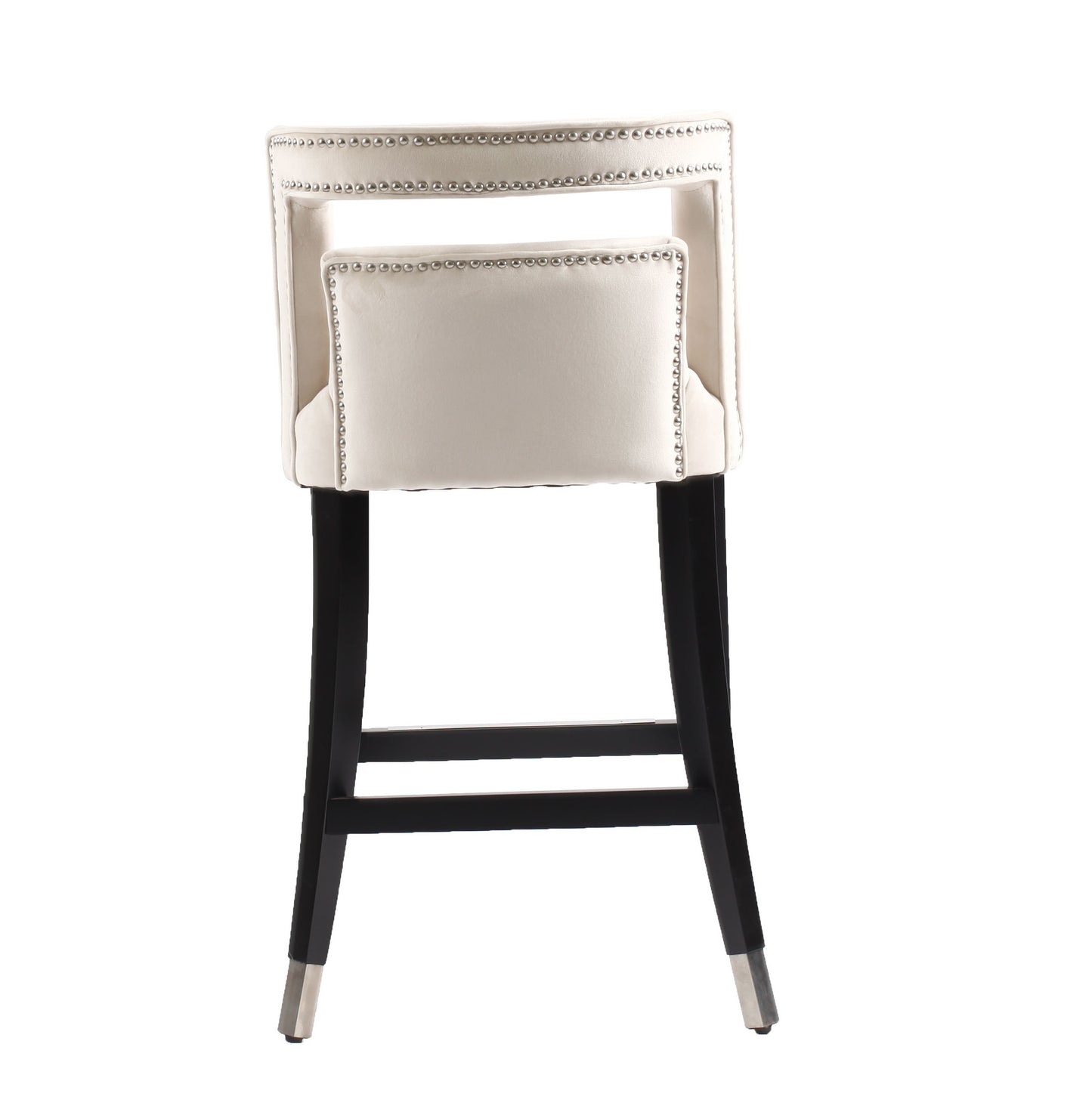 Xavier Suede Velvet Counter Height Stools - Cream Set of 2