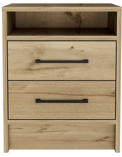 Eter Nightstand Two Drawers - Light Oak