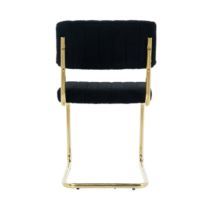 Ezell Dining Chairs with Gold Metal Leg (Set of 4) - Black