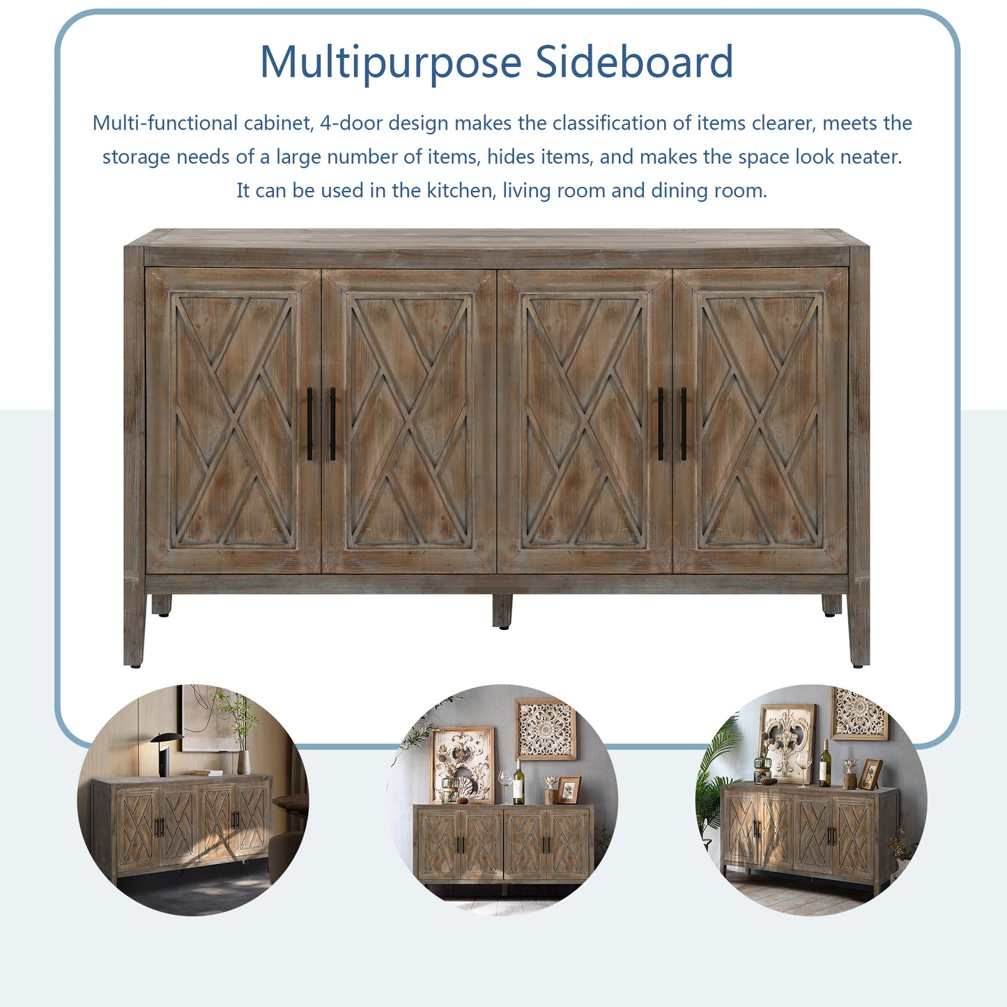 Hope Sideboard Storage Cabinet - Brown