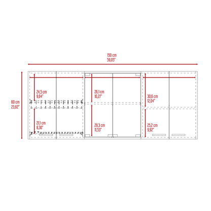 Superior Double Door Wall Cabinet With Glass - White