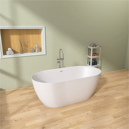 Nuvo 51" Acrylic Free Standing Oval Shape Soaking Tub - Gloss White