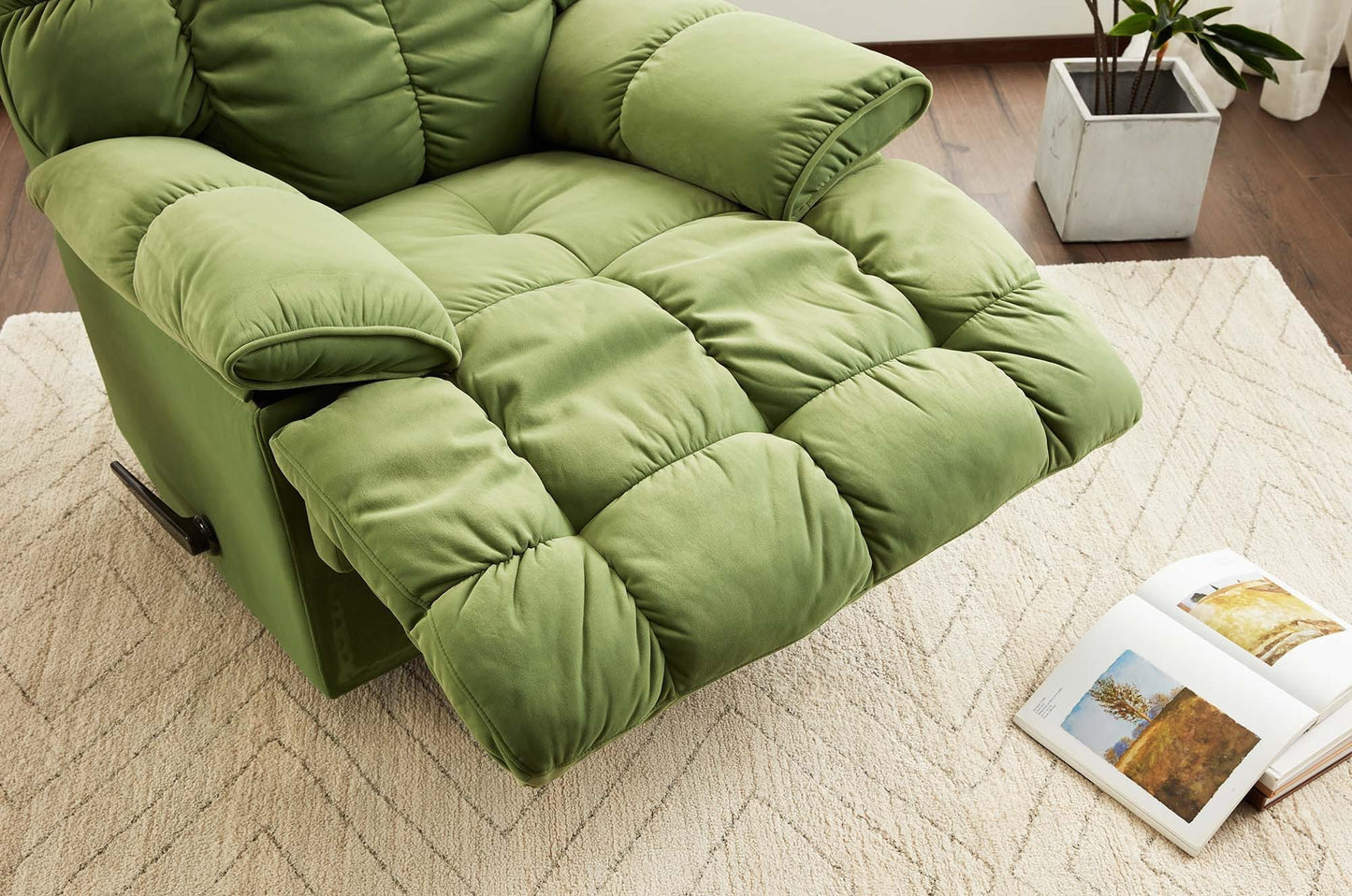 Cloud Swivel Rocker Recliner Chair - Green