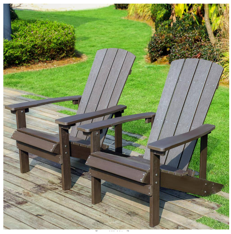 Aleta Patio Hips Plastic Adirondack Chair Lounger (2-Pack) - Coffee