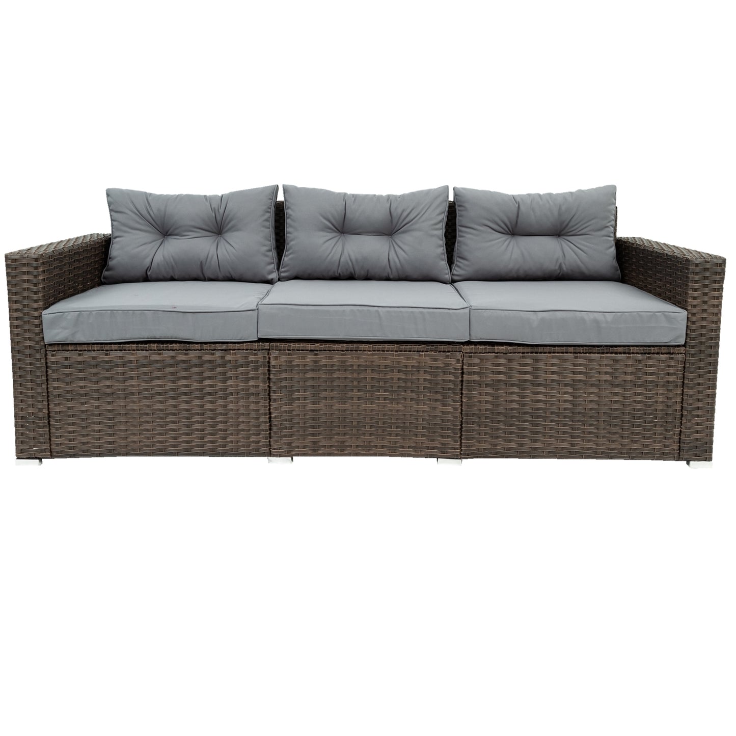 Burnette  6 Pc Outdoor Patio Rattan Sectional Sofa Set