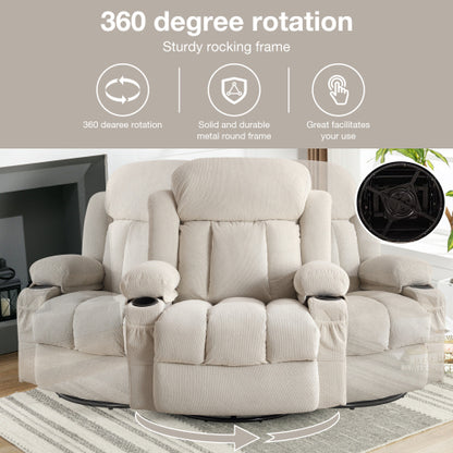 Vanbow Recliner Chair Massage Heating with USB - Beige