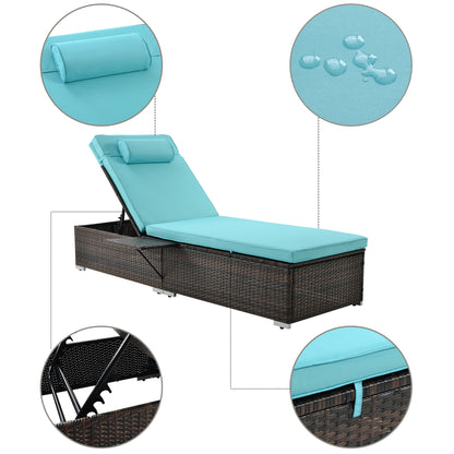 Valencia Outdoor PE Wicker Chaise Lounge  (Set of 2)