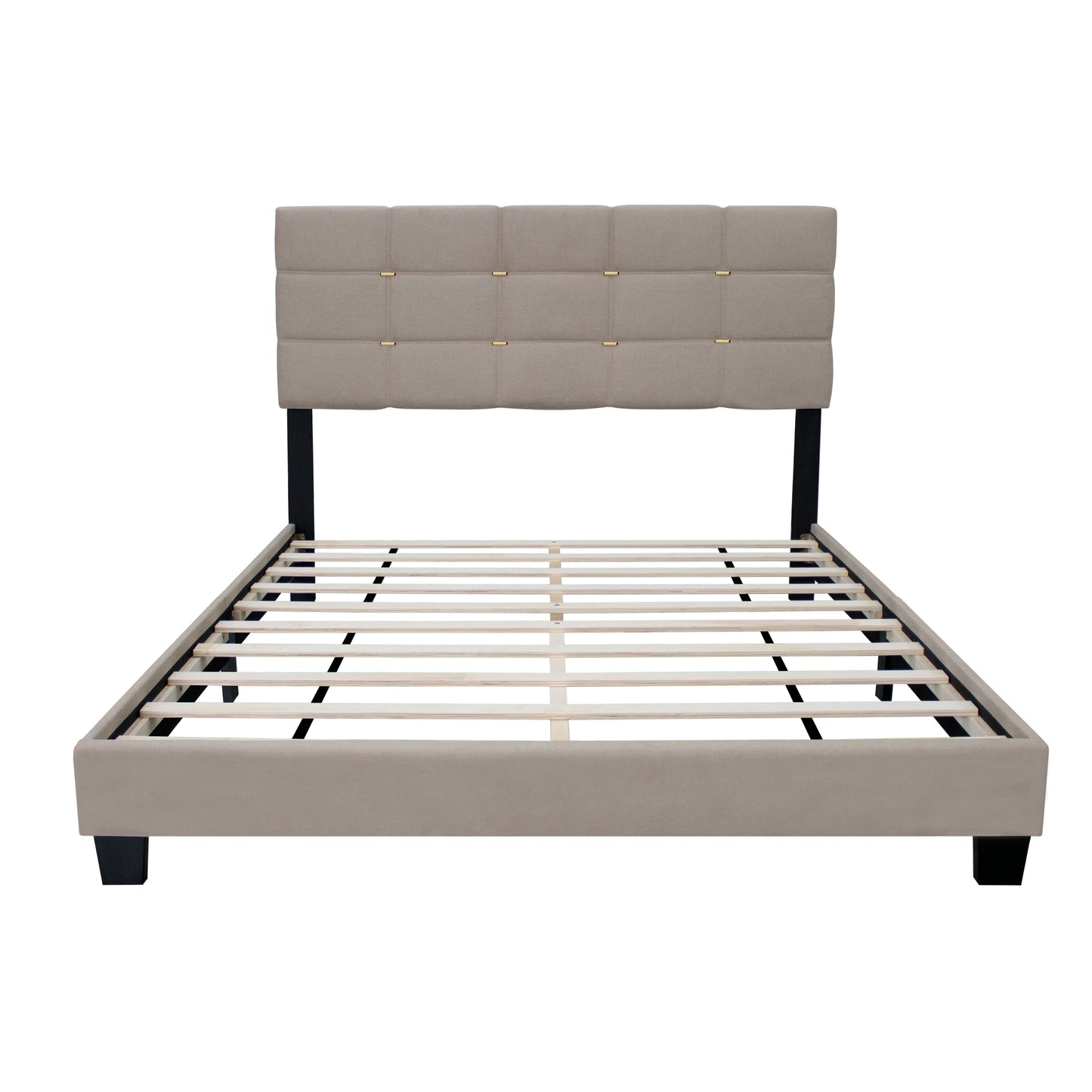 Javie Queen Size Platform Bed - Beige