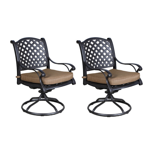 Mico Patio Dining ArmChair With Cushion (Set of 2) - Brown