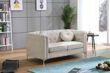 Vanessa Elegant Loveseat - Ivory