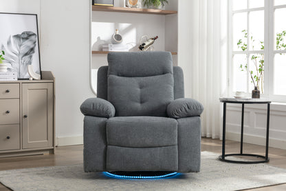 Aspen Power Recliner Glider Chair With Bluetooth Speaker - Light Gray