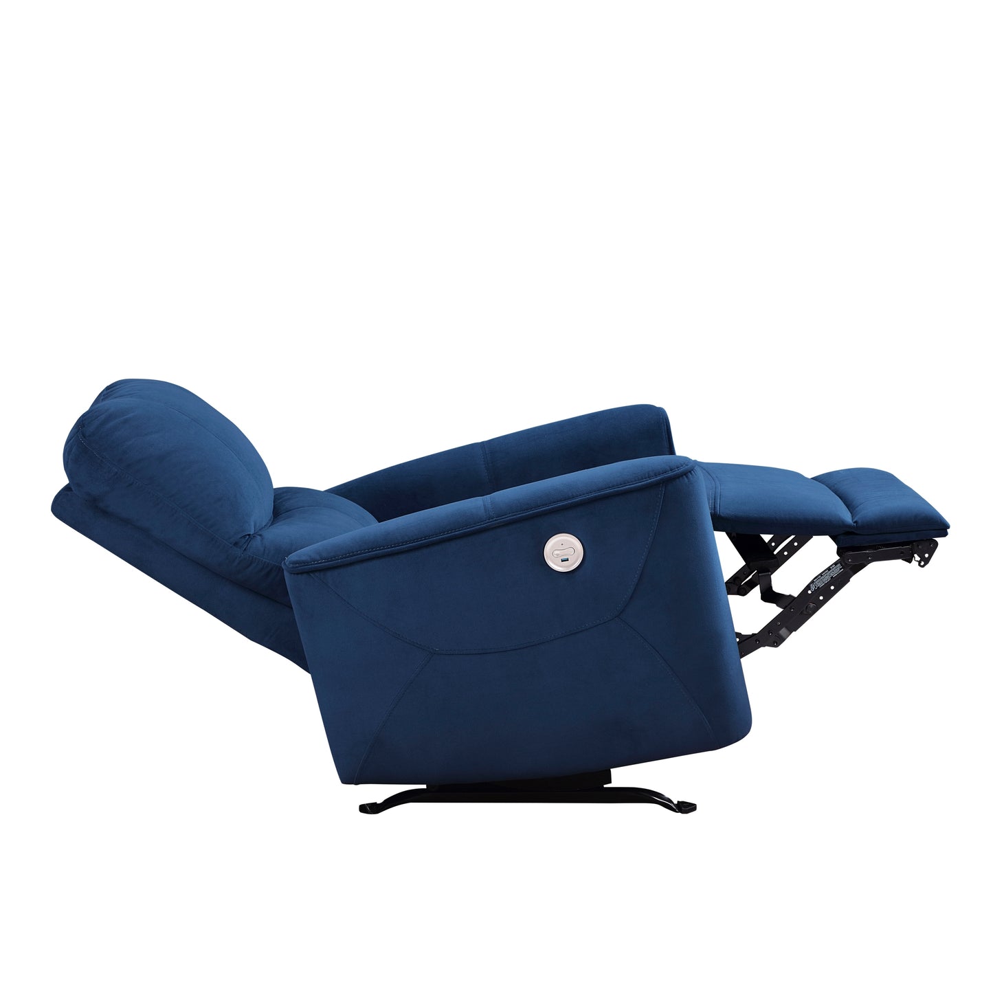 Amari Velvet Upholstery Reclining Chair - Navy Blue