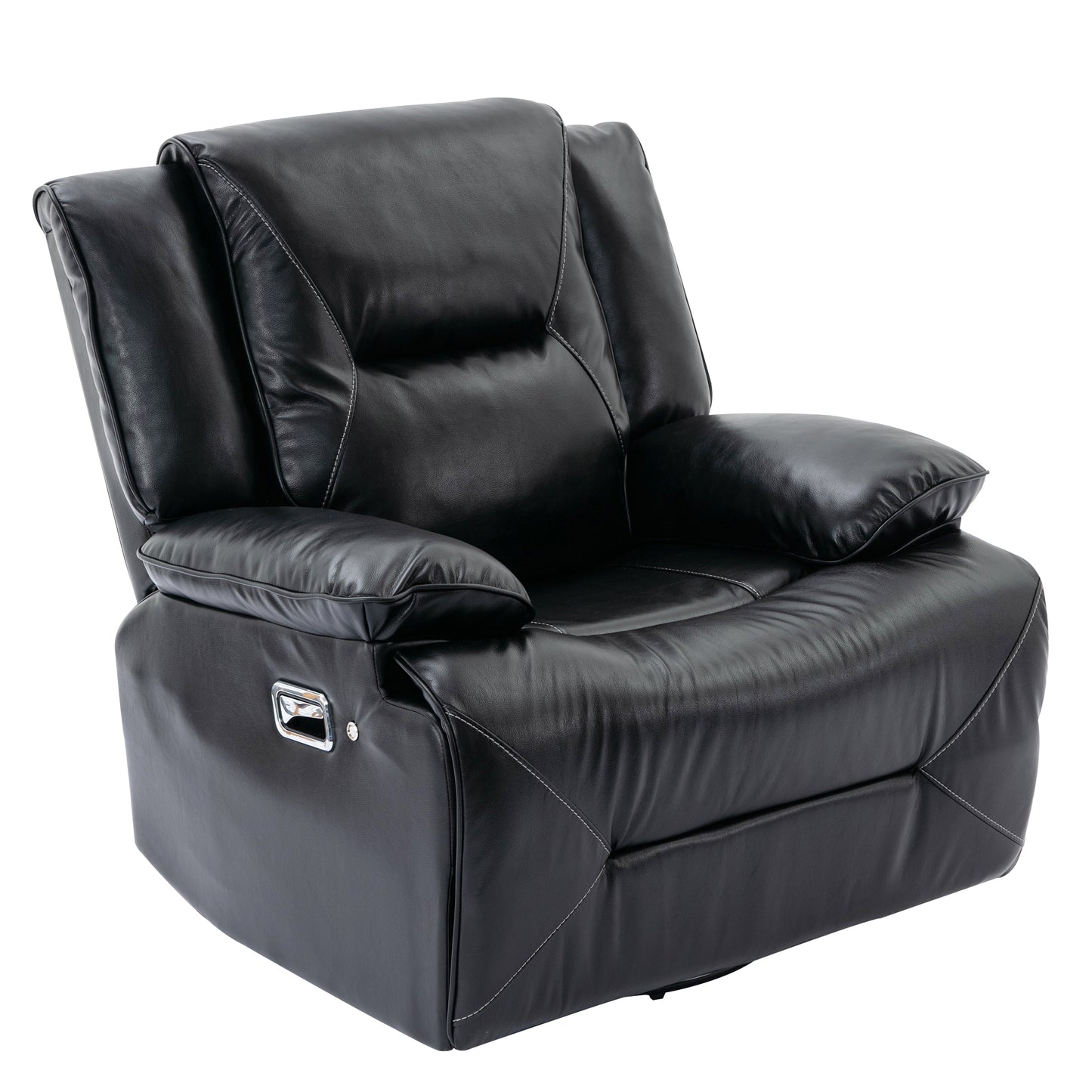 Meyer 360° Swivel and Rocking Manual Recliner Chair with a LED - Black