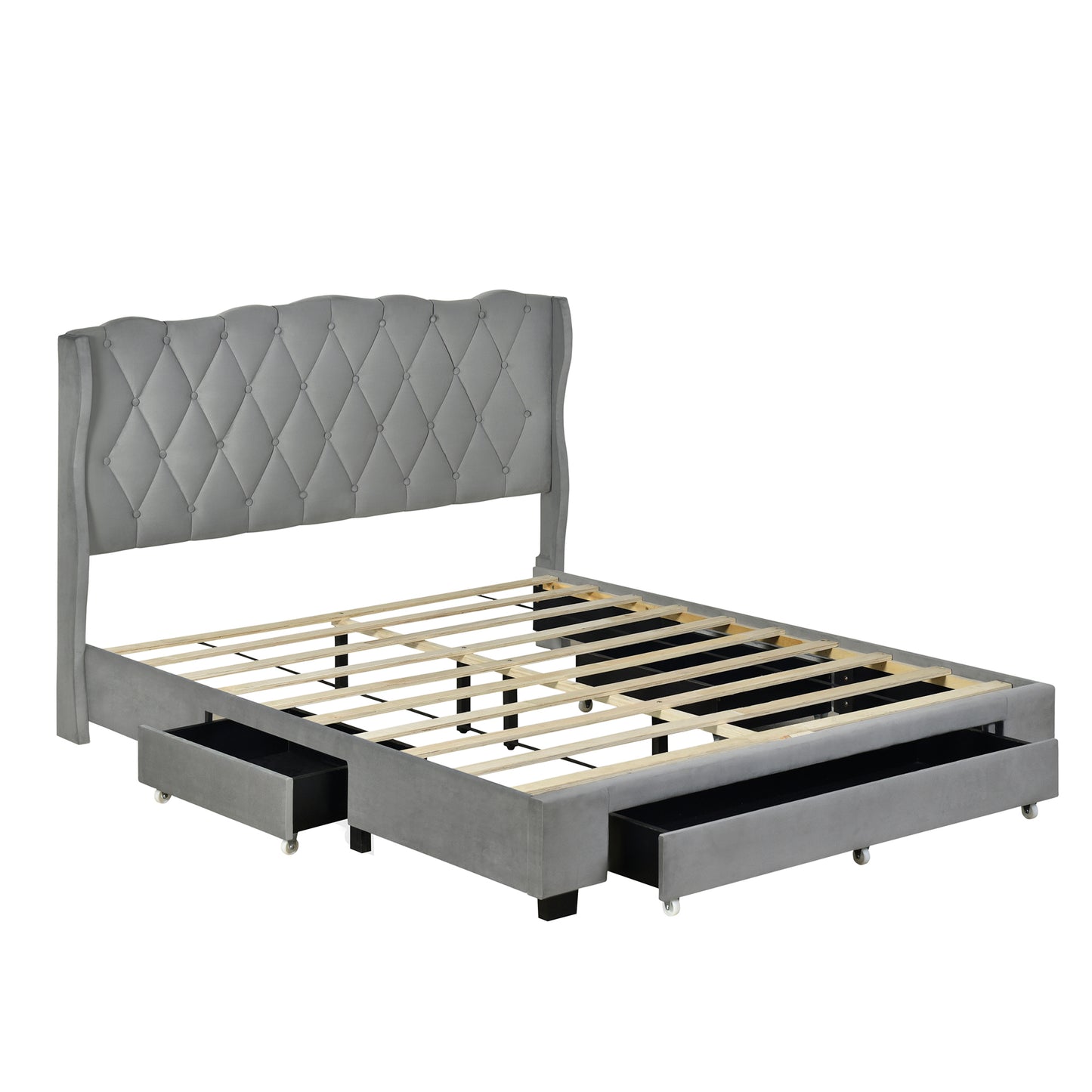 Valencia Queen Size Platform Bed - Gray