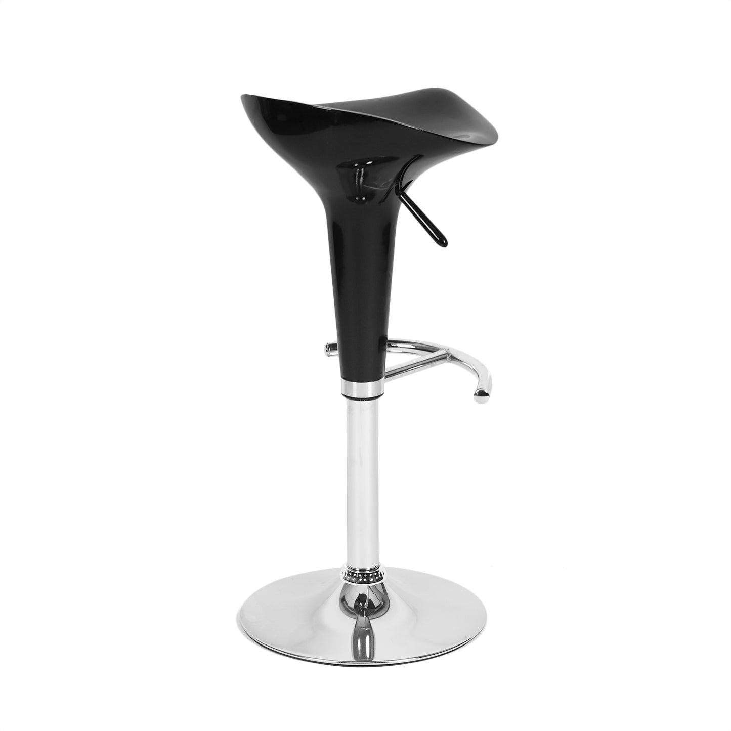 Space One Swivel Adjustable Height Bar Stools - Black Set of 2