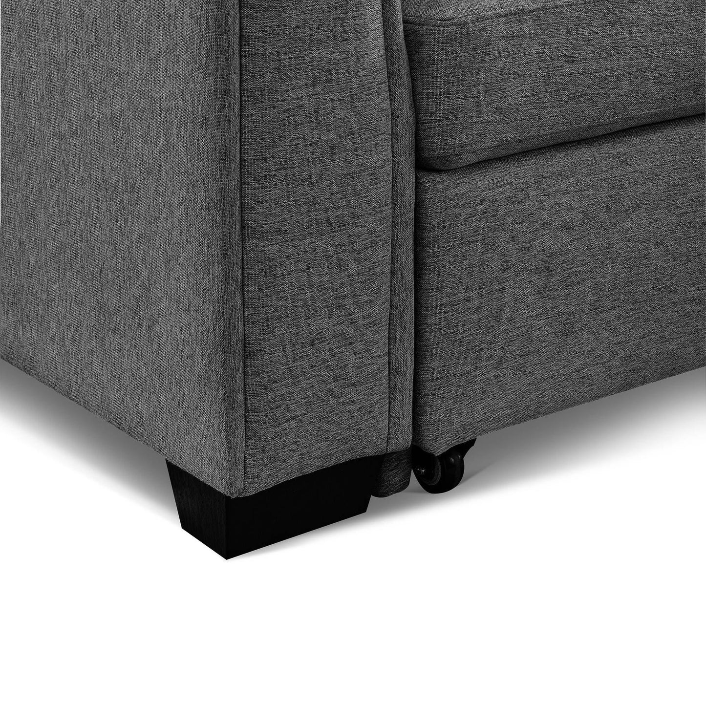 Orion 3-Seater Modular Fabric Convertible Reversible Sleeper Sectional Sofa - Dark Grey