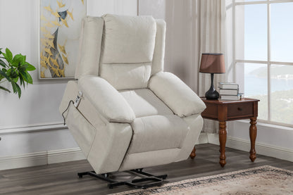 Solace Electric Power Recliner Chair with Massage and Heatin - Beige