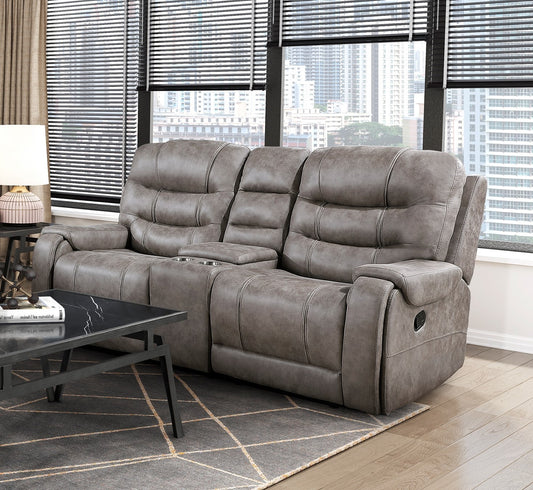 Zaina Dual Reclining Loveseat with Center Console - Brown