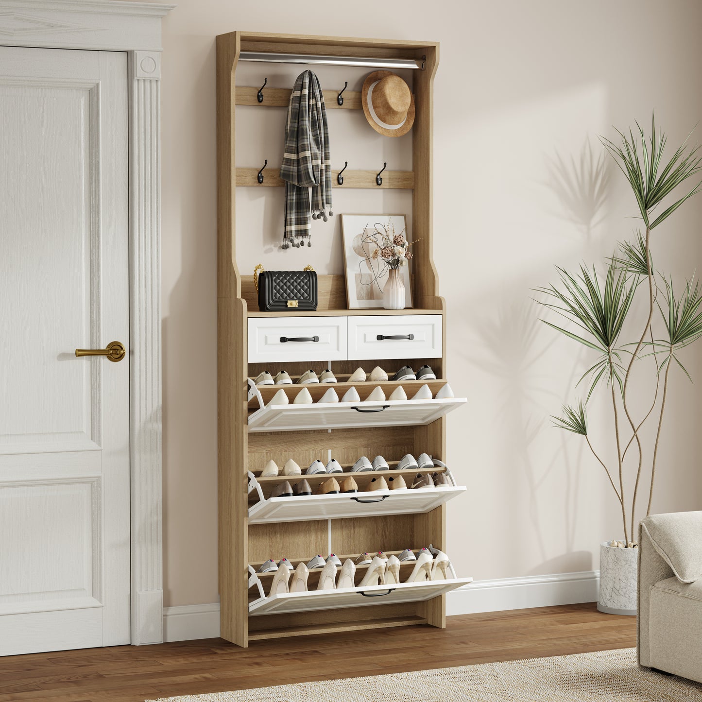 Chelsea Shoe Storage Cabinet - White