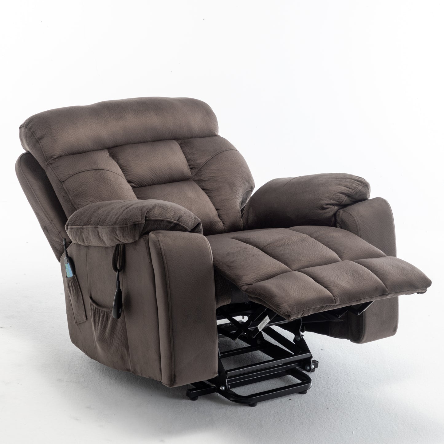 Wilson Power Electric Velvet Reclining Chair - Antique Brown