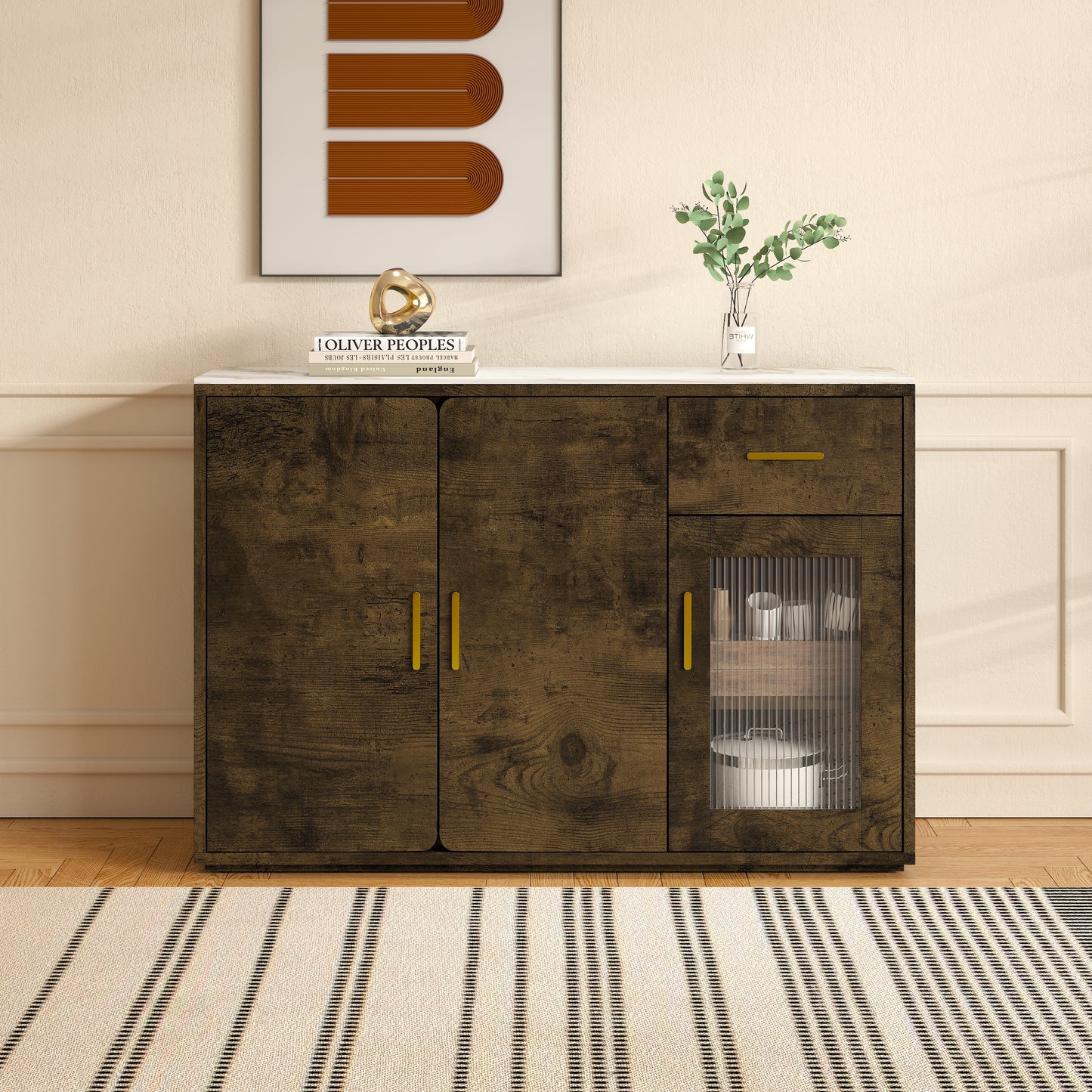 Vero Wood Accent Buffet Cabine - Brown