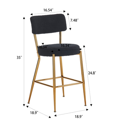 Atlas Island Comfort Bar Stool - Black Set of 2