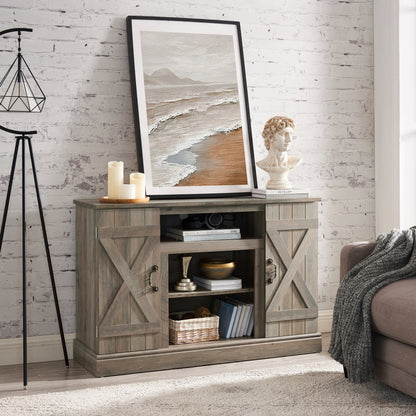 Utopia Media TV Stand Antique Entertainment Console - Gray