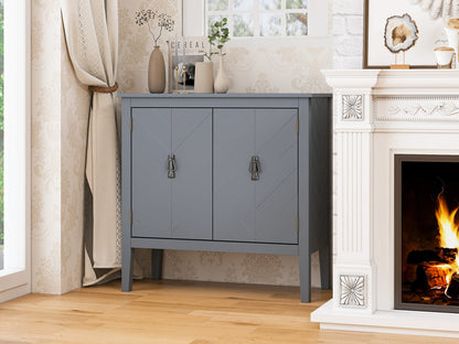 Aaron 2 Door Wooden Cabinets - Gray