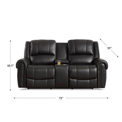 Humza Power Zero Gravity Reclining Loveseat - Black