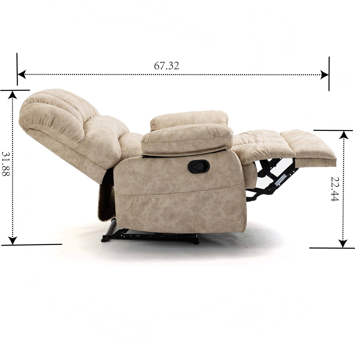 Thomson Large Fabric Recliner Chair - Beige