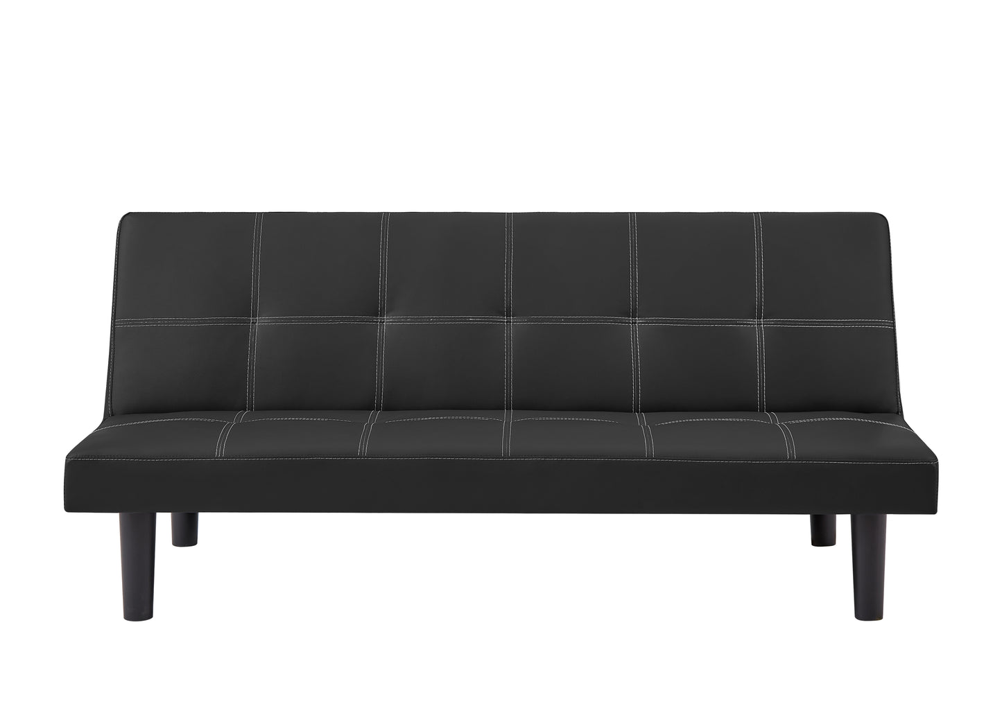 Bruno Black PU Convertible  Sofa Bed - Black