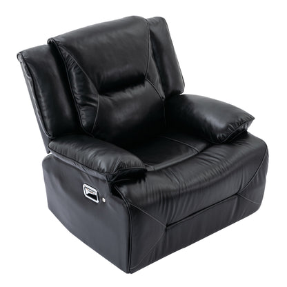 Meyer 360° Swivel and Rocking Manual Recliner Chair with a LED - Black