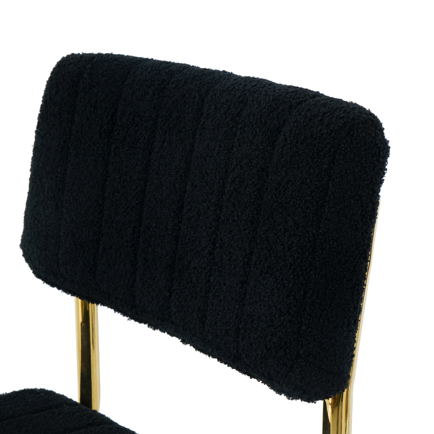 Ezell Dining Chairs with Gold Metal Leg (Set of 4) - Black