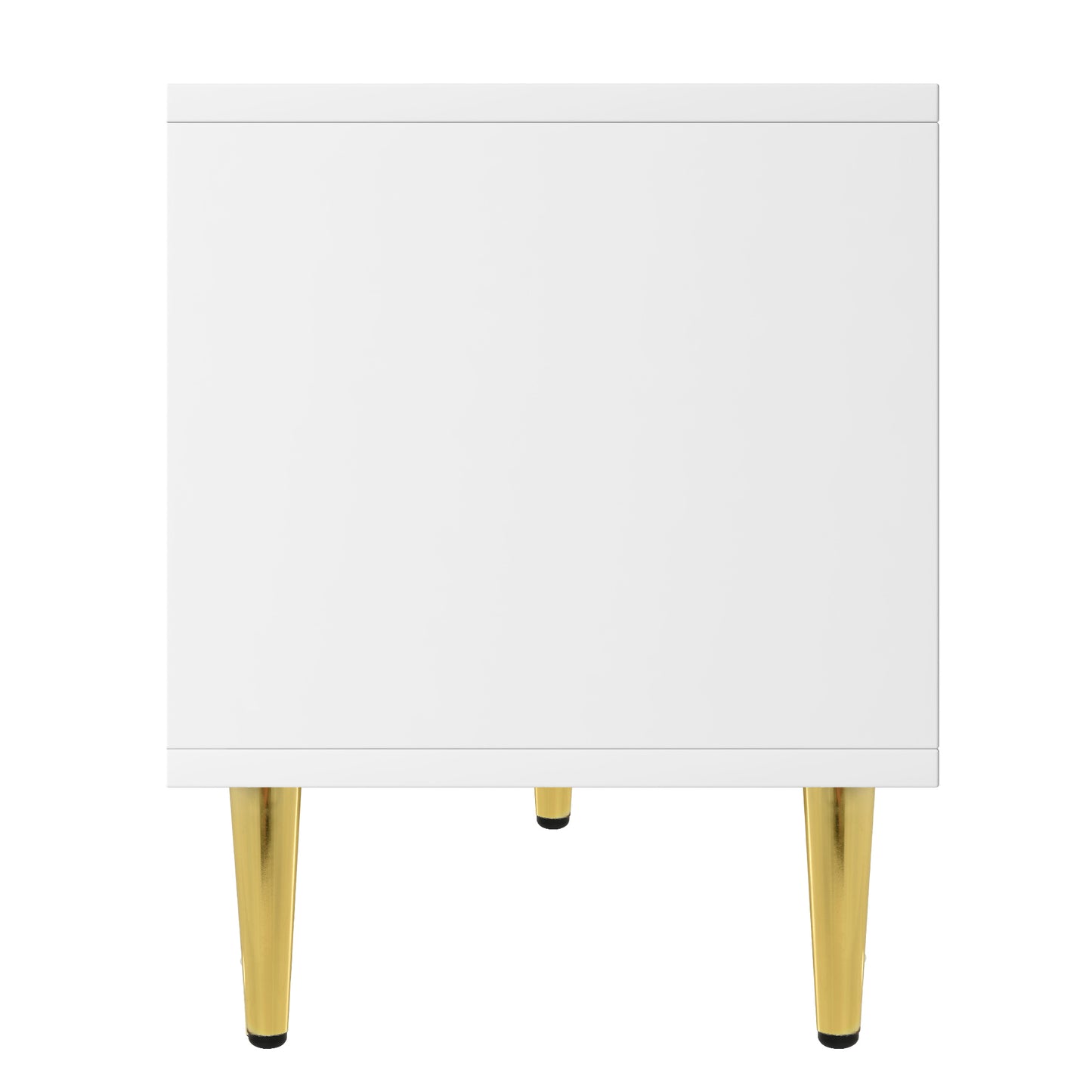 Eden Stylish TV Stand with 5 Champagne Legs - White