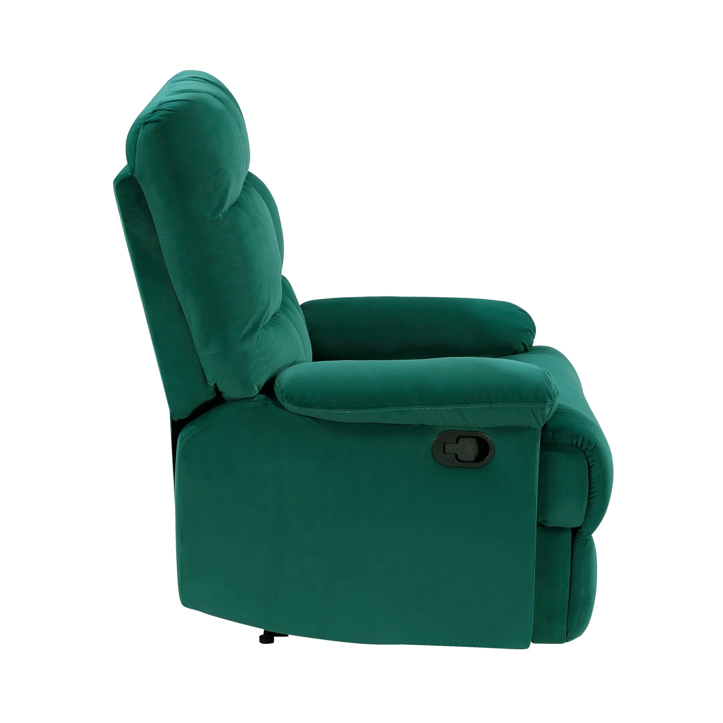 Ora Velvet Upholstery Square Tufted Recliner - Green