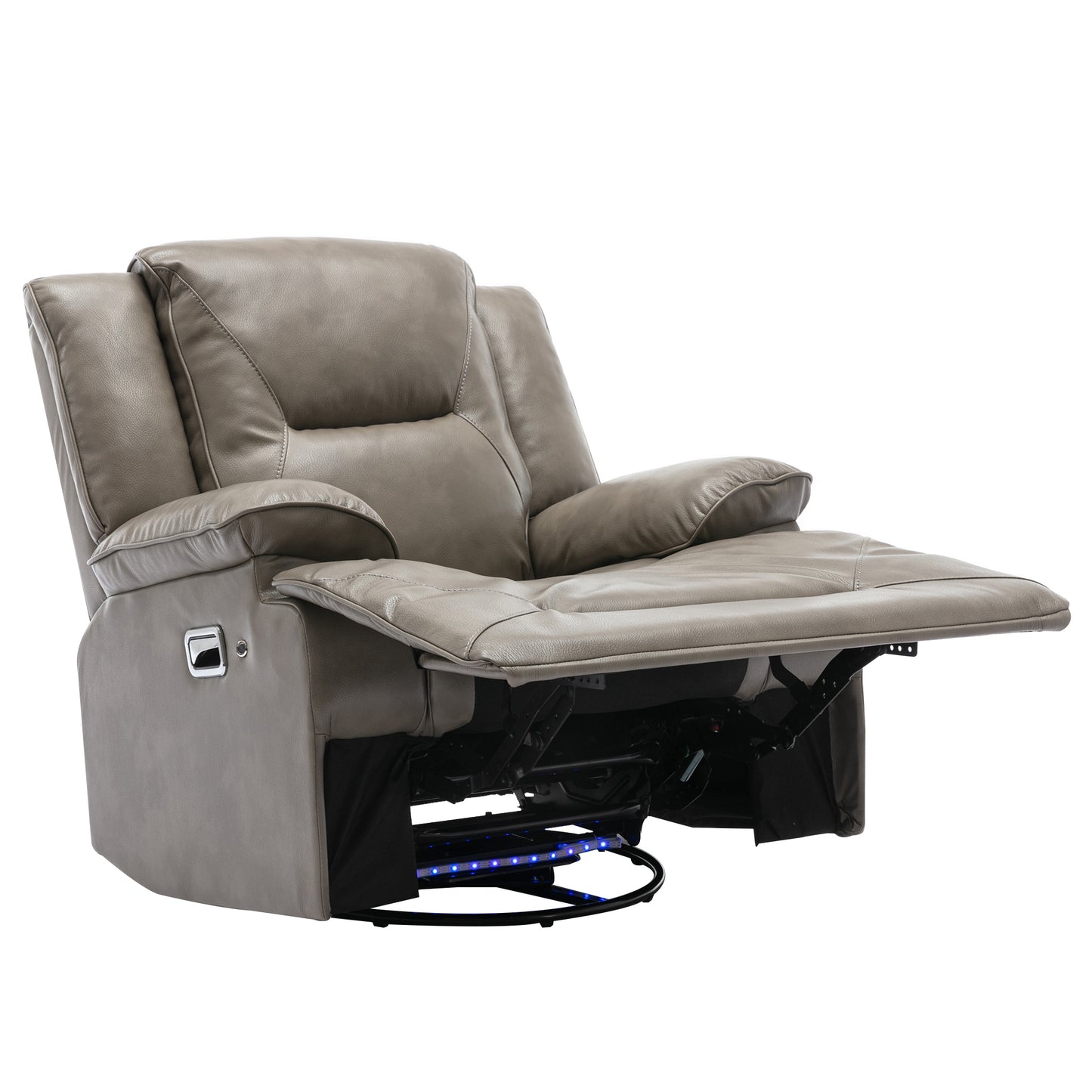 Meyer 360° Swivel and Rocking Manual Recliner Chair with a LED - Gray