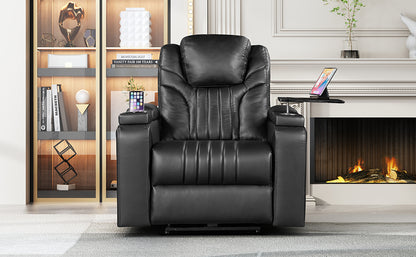 Morris PU Leather Power Recliner - Black