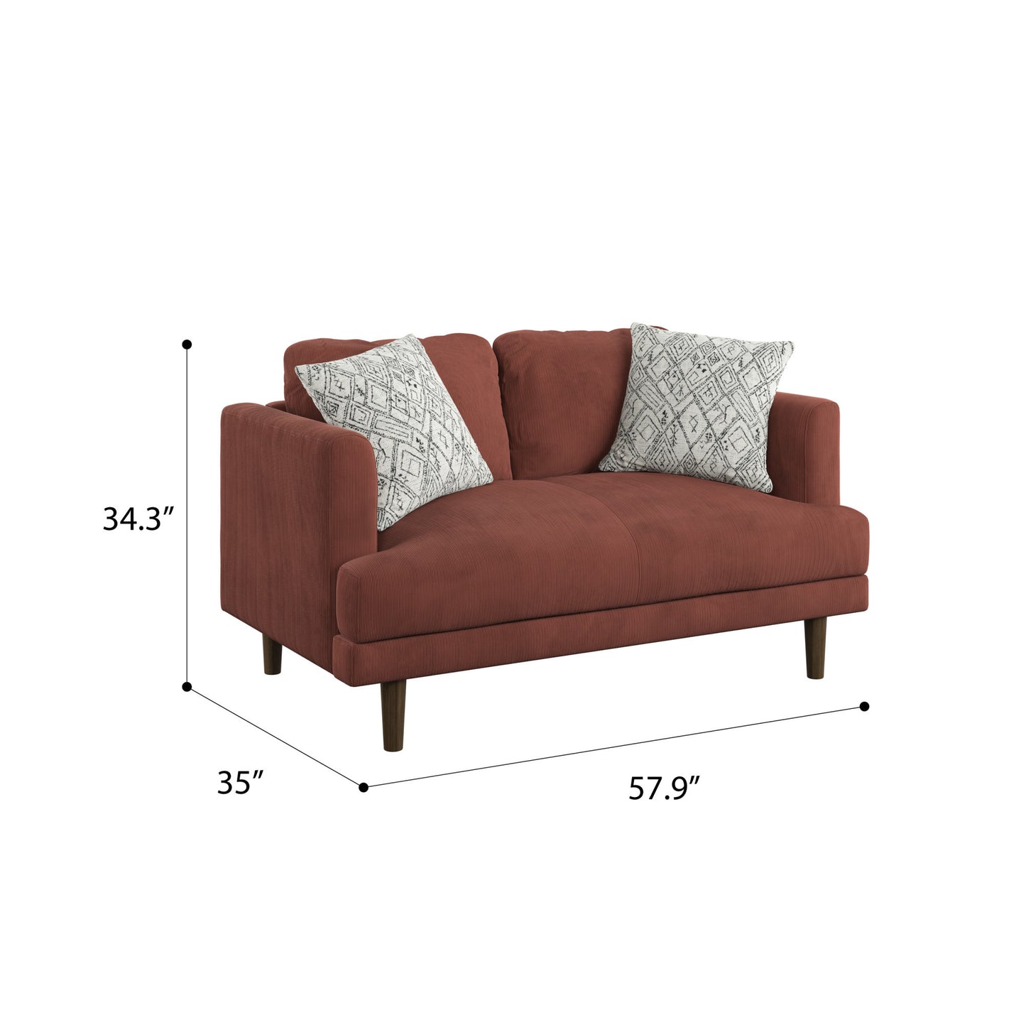 Jurie Loveseat - Red