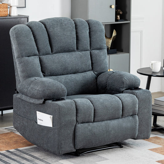 Perkins Power Recliner with Heat and Massage - Gray