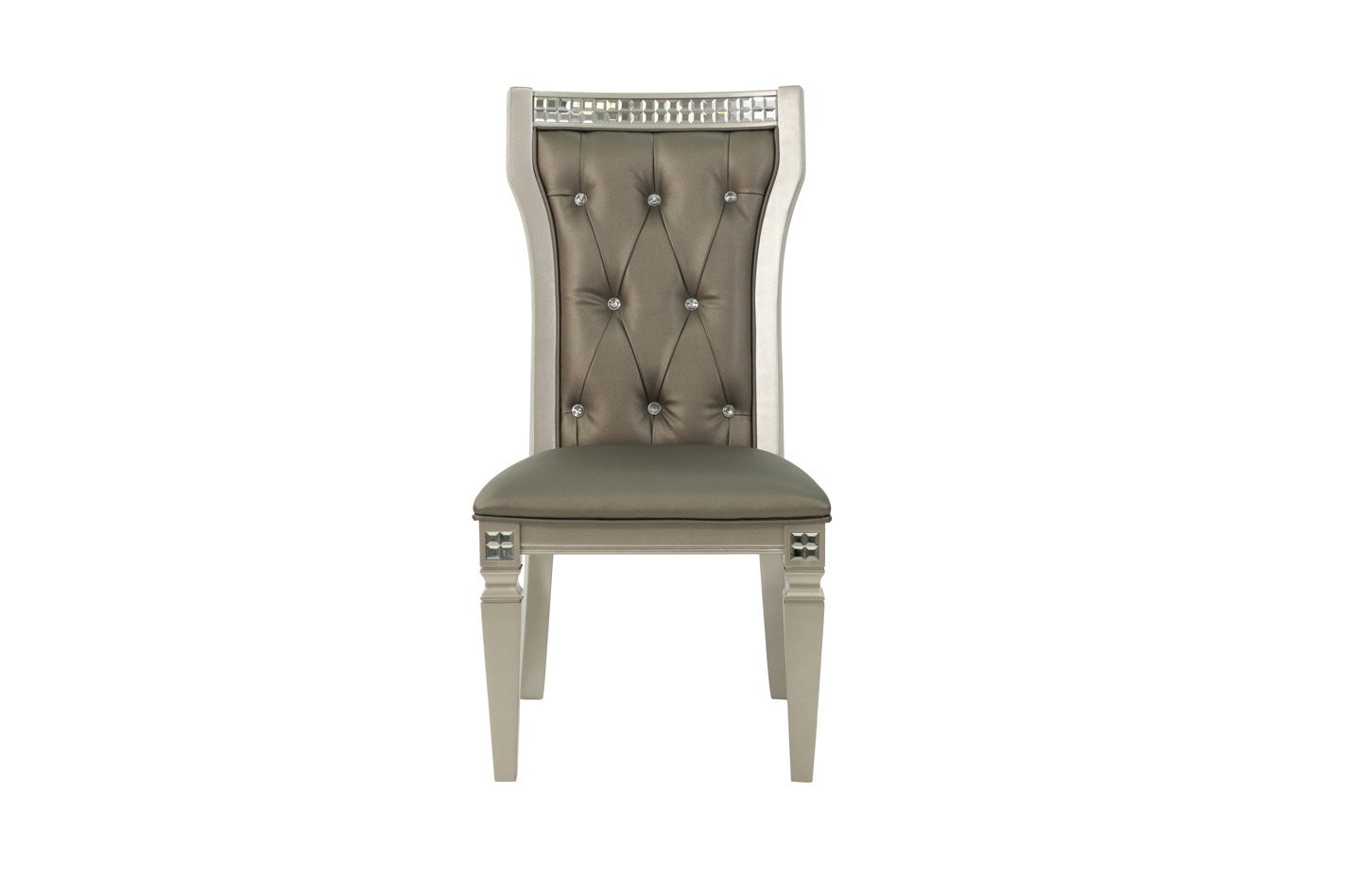 Bernard Cushion Button Tufted Dining Chair (Set of 2) - Silver