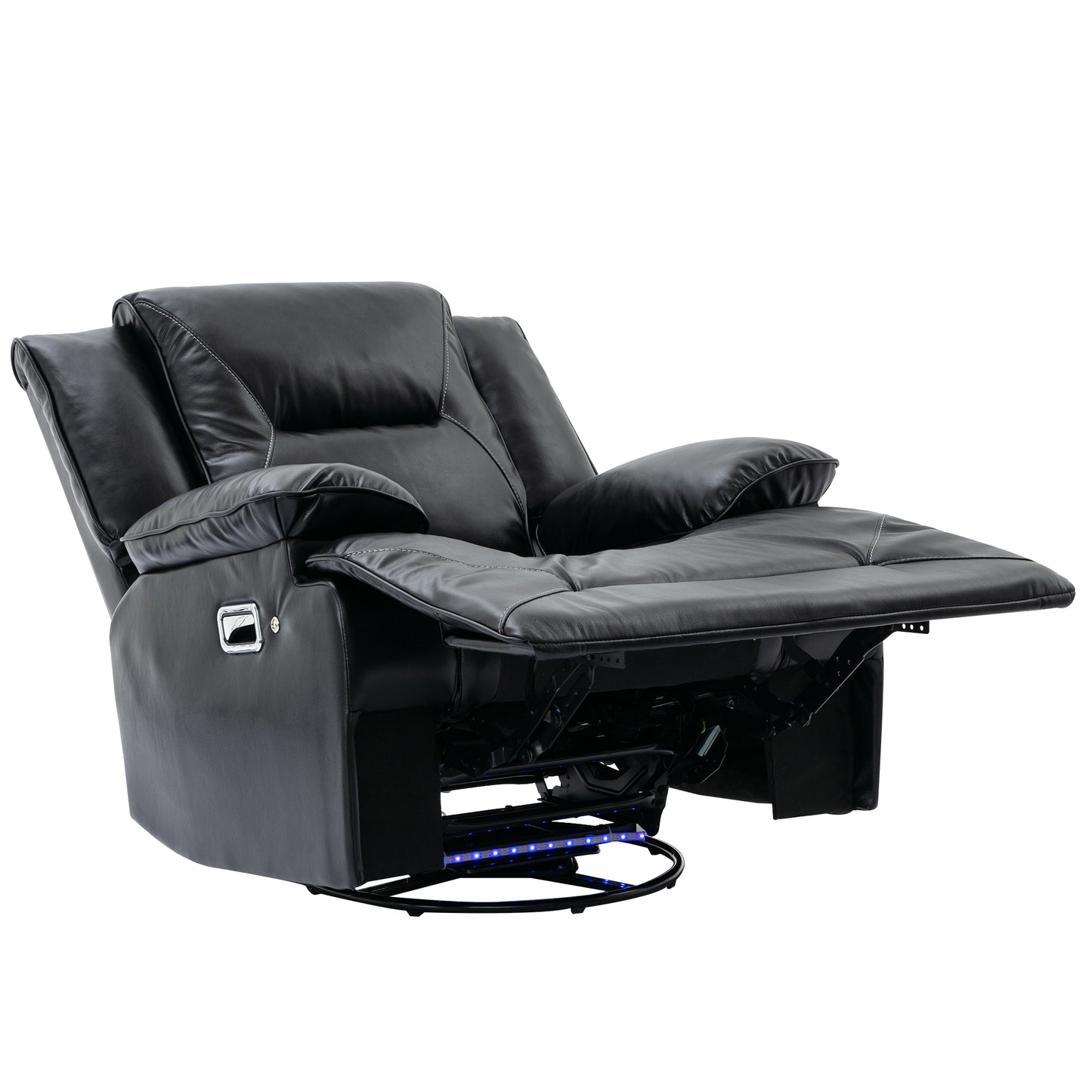 Meyer 360° Swivel and Rocking Manual Recliner Chair with a LED - Black