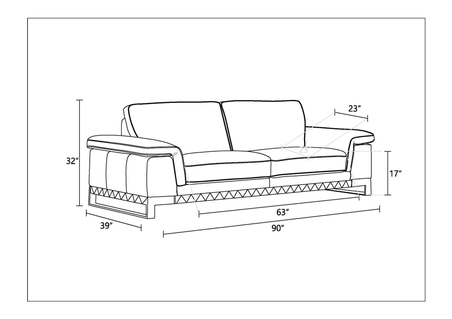 Boya Top Grain Italian Leather Sofa