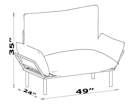 Ada Futon Loveseat - Gray